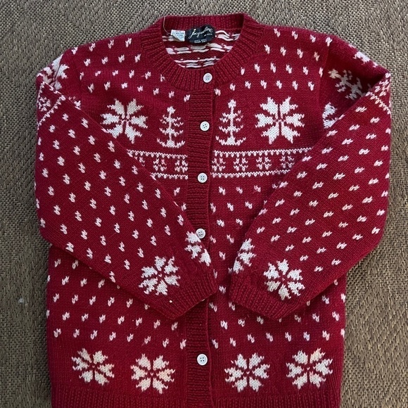 Vintage Jacqueline Icelandic Fair Isle Hand Knit Cardigan Sweater M - Picture 8 of 8